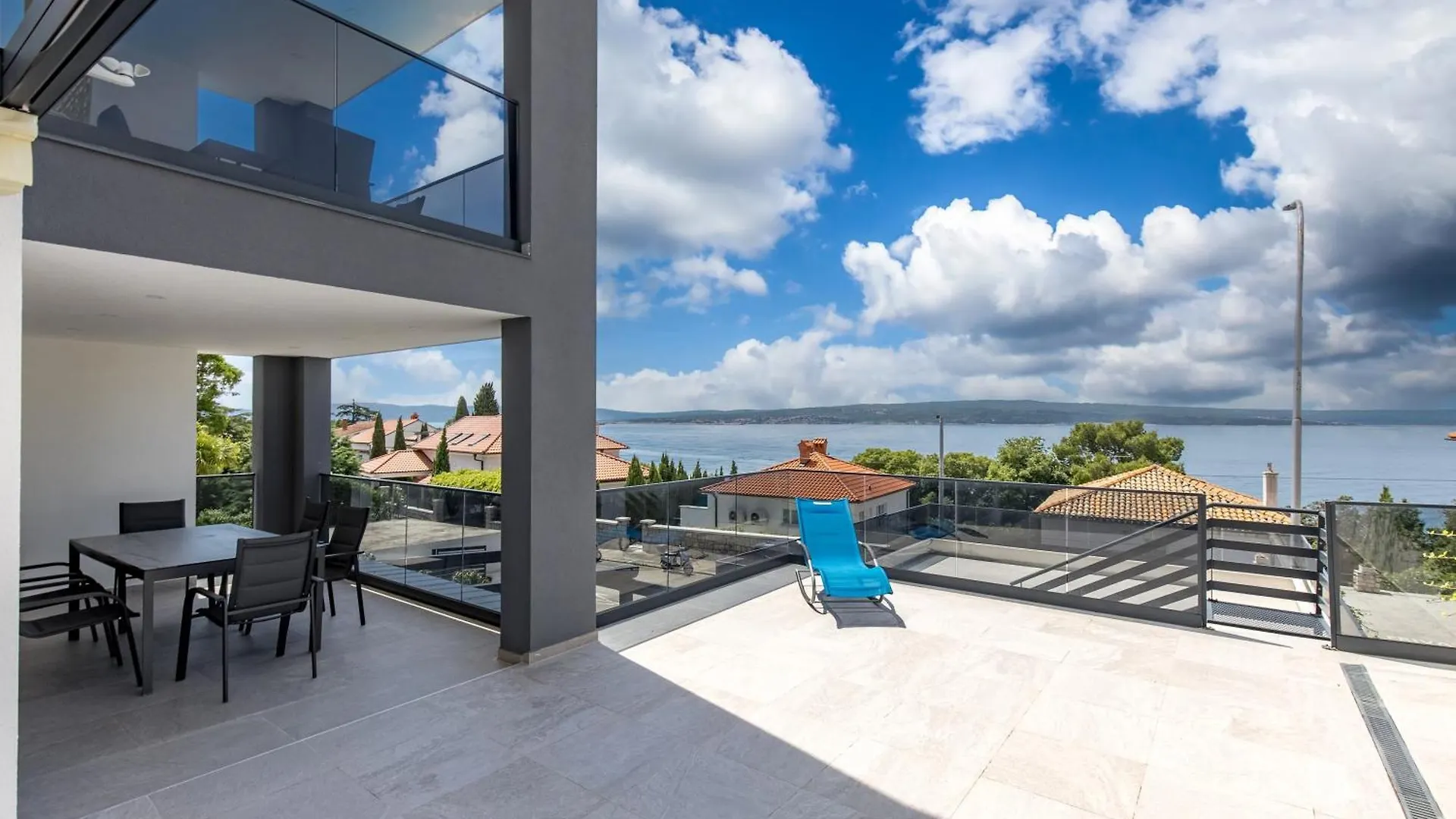Luxury Pool Apartment With Sea View - Happy Rentals Crikvenica