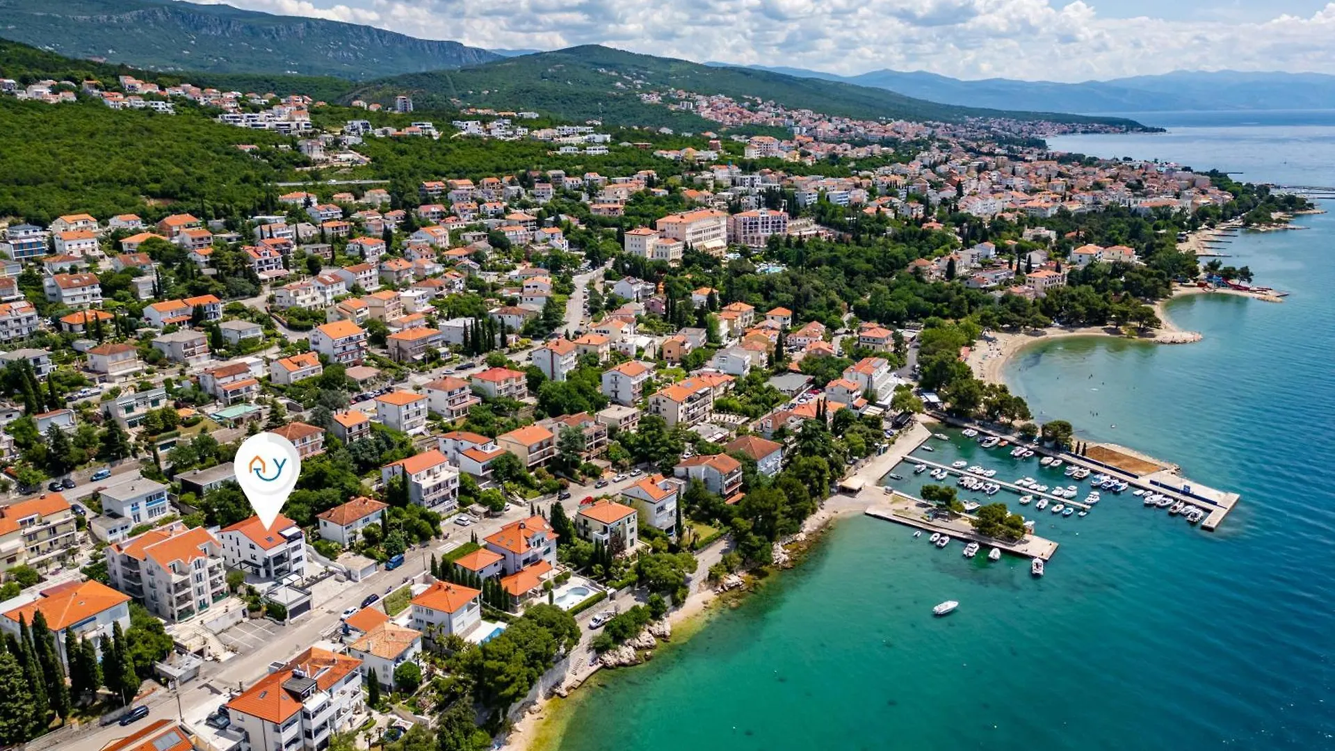 Luxury Pool Apartment With Sea View - Happy Rentals Crikvenica Croatia